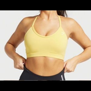 Gymshark vneck training sports bra in yellow